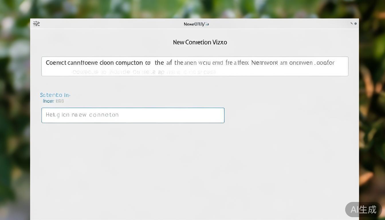 在新增连接向导中，选择“连接到网络上的其他计算机”